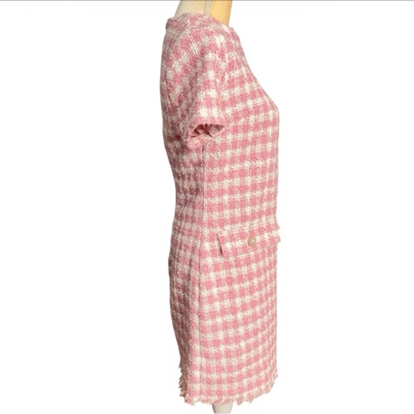 NWT BeBop Pink and White Tweed Mini Dress Sz S - Picture 3 of 6